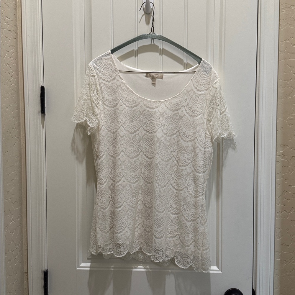 Banana Republic Ivory Lace Top